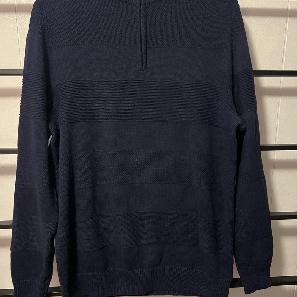 VGC Men's CHAPS Size Small Navy, Zip up Neck Sweater, H18